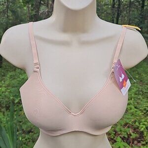 Hanes 34C Tan/Beige T-Shirt Underwire Bra New